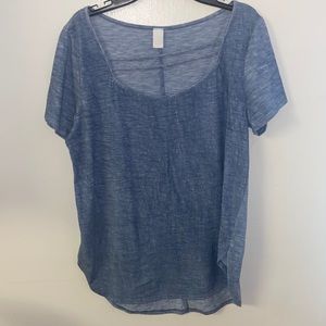 Denim Short Sleeve Blouse